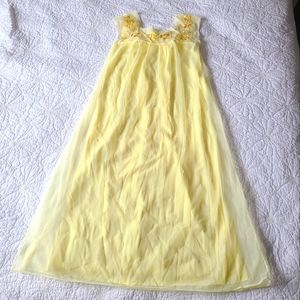 VTG Yellow Embroidered Nightgown